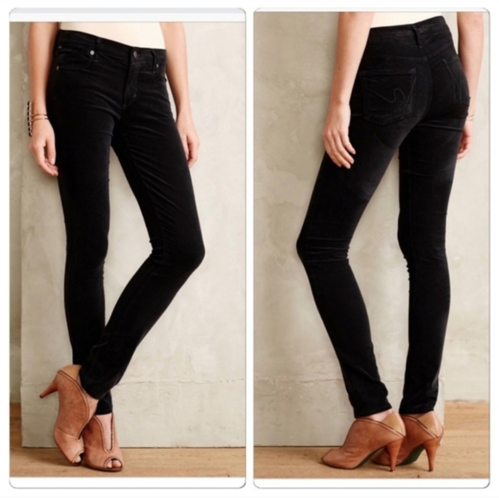 Citizens Of Humanity Avedon Black low rise Velvet skinny leg Jeans 26